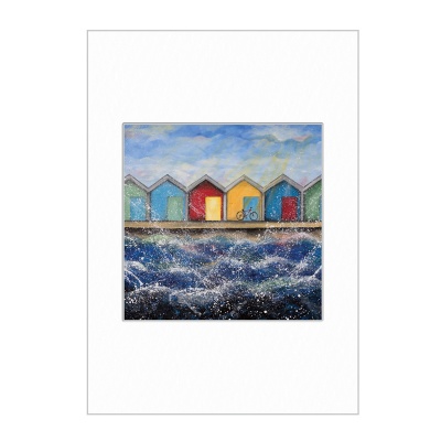 Beach Huts in the Sunshine Mini Print A4